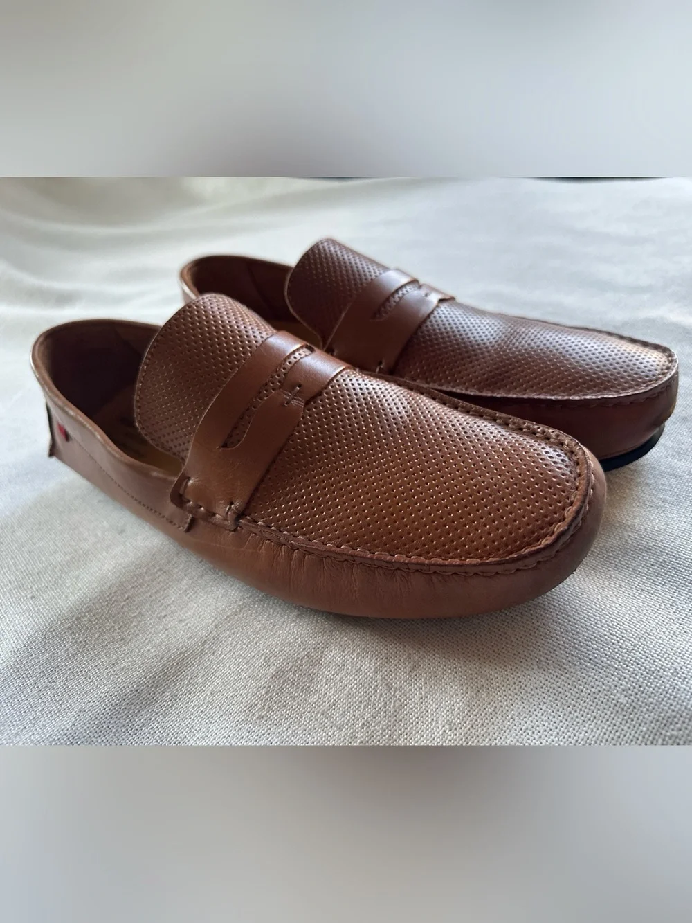 Marc Joseph NY Greenwich Perforated Brown Leather Driver Loafers | 10.5 NWOB